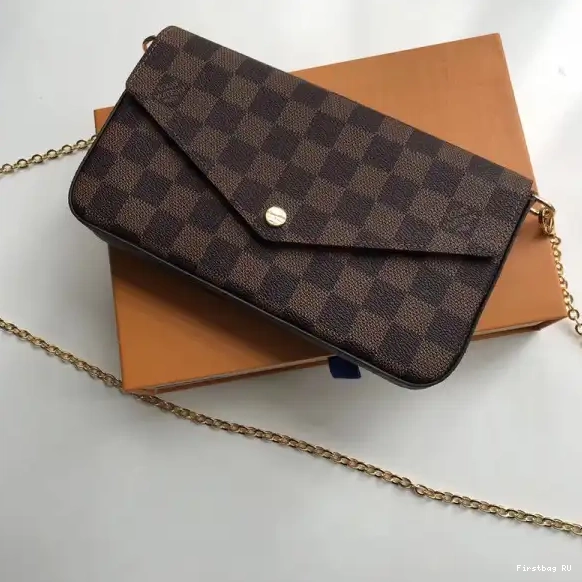 First bags ru Vuitton Felicie Pochette Louis Bag N63032 Damier 0514